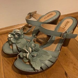 Born Blue Leather Heels